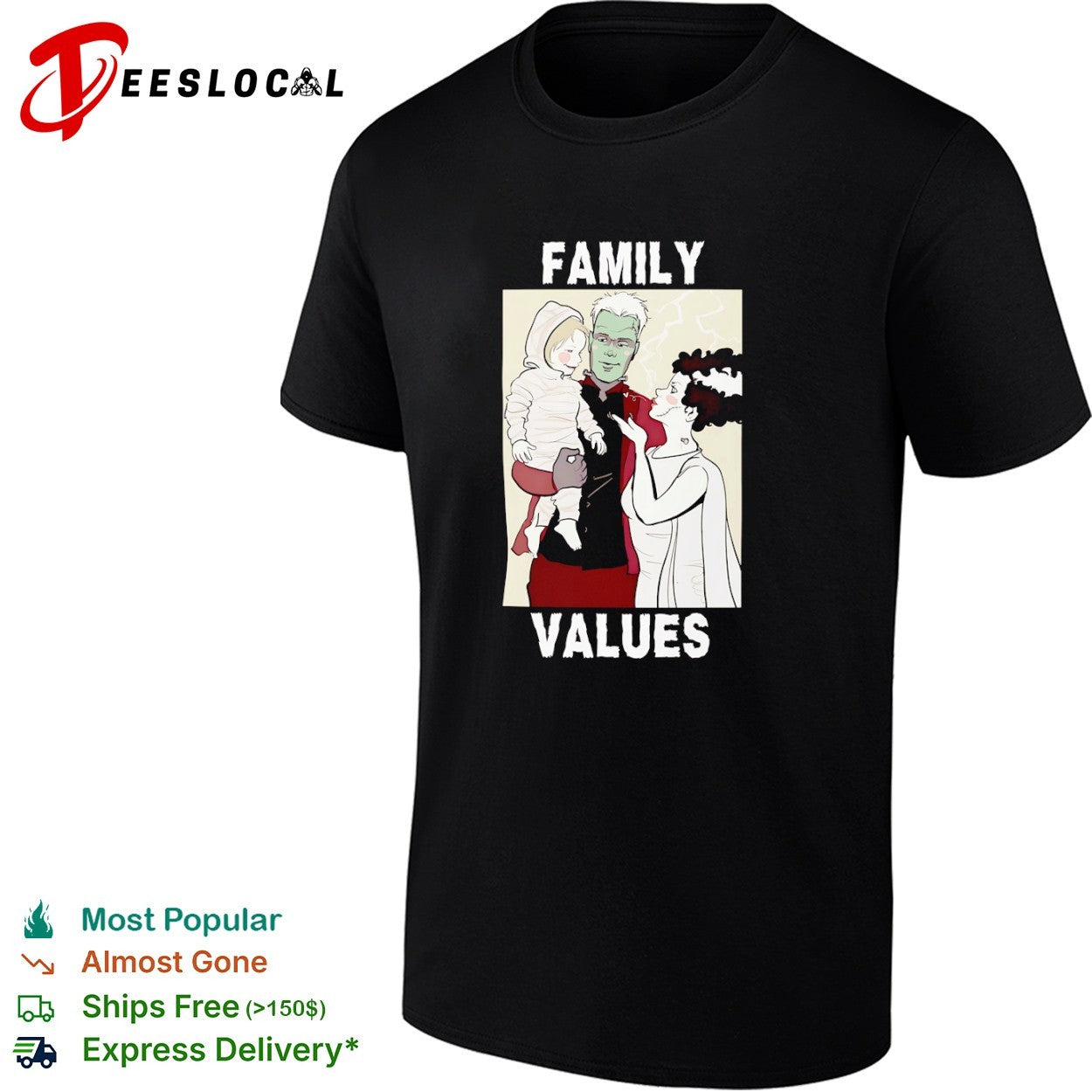 Frankenstein Bride of Frankenstein Mummy Family Values shirt
