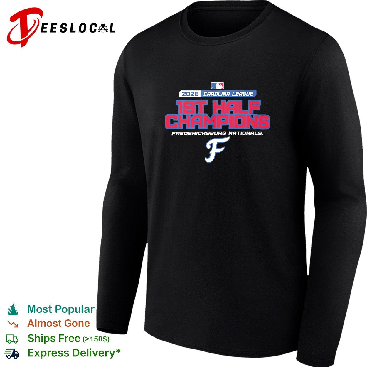 Fredericksburg Nationals 2026 Carolina League first half champions baseball shirt