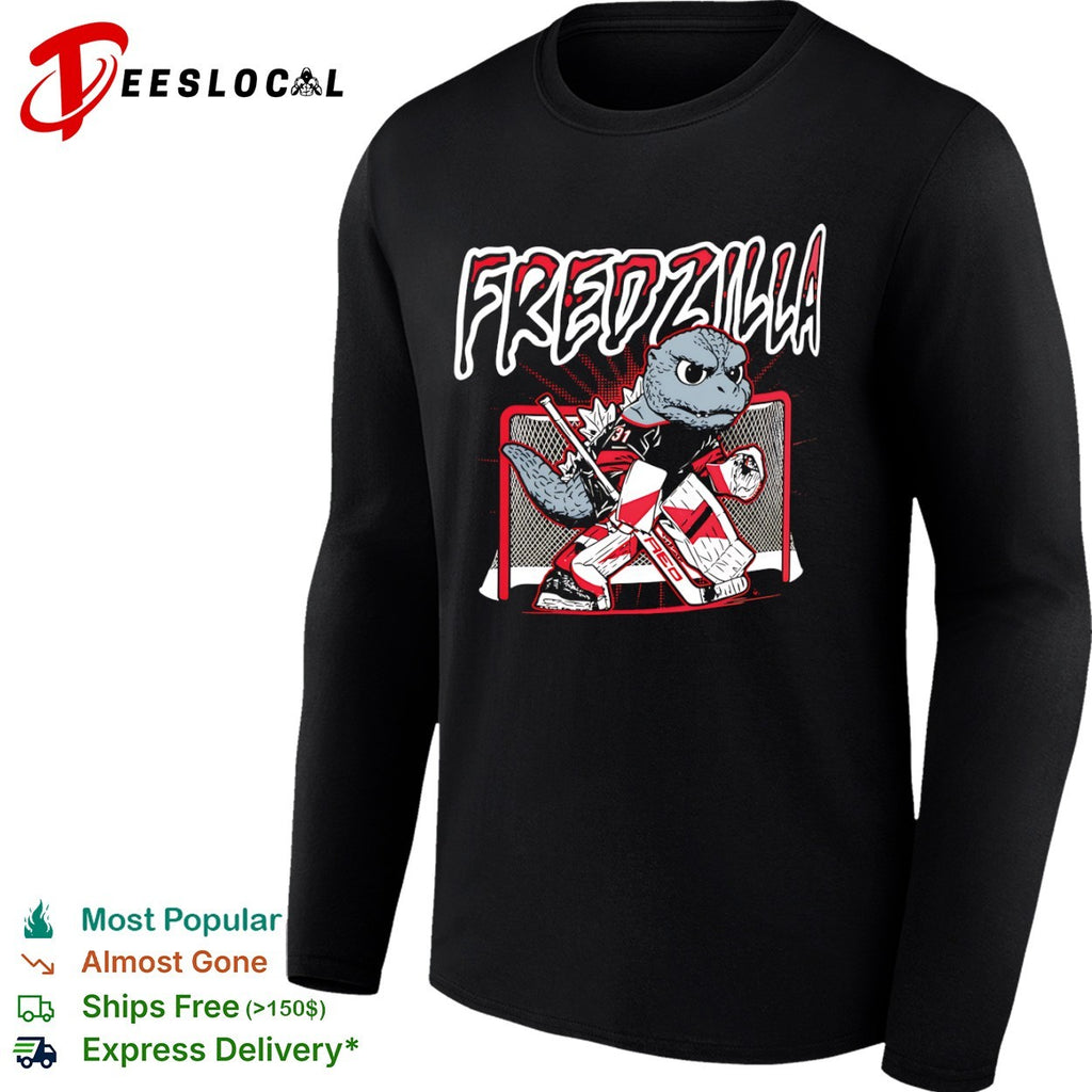 Fredzilla Godzilla Hockey Goalie shirt