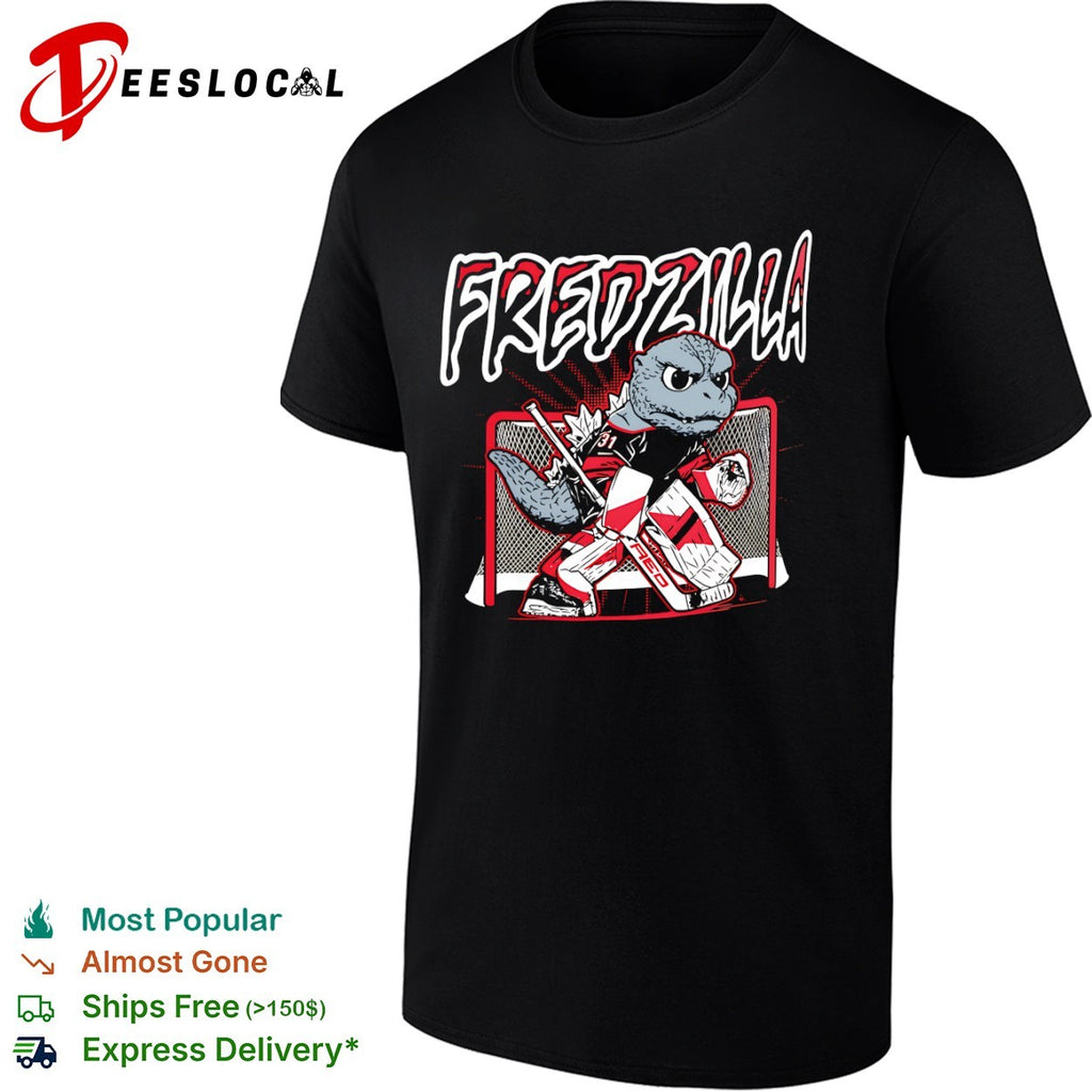 Fredzilla Godzilla Hockey Goalie shirt