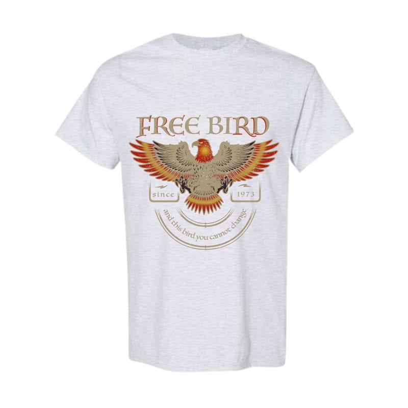 Free Bird Shirt, Comfort Colors Band T-Shirt, Retro Music T-Shirt, Rock Band Tee, Oversized Trendy Shirts Cotton Love...