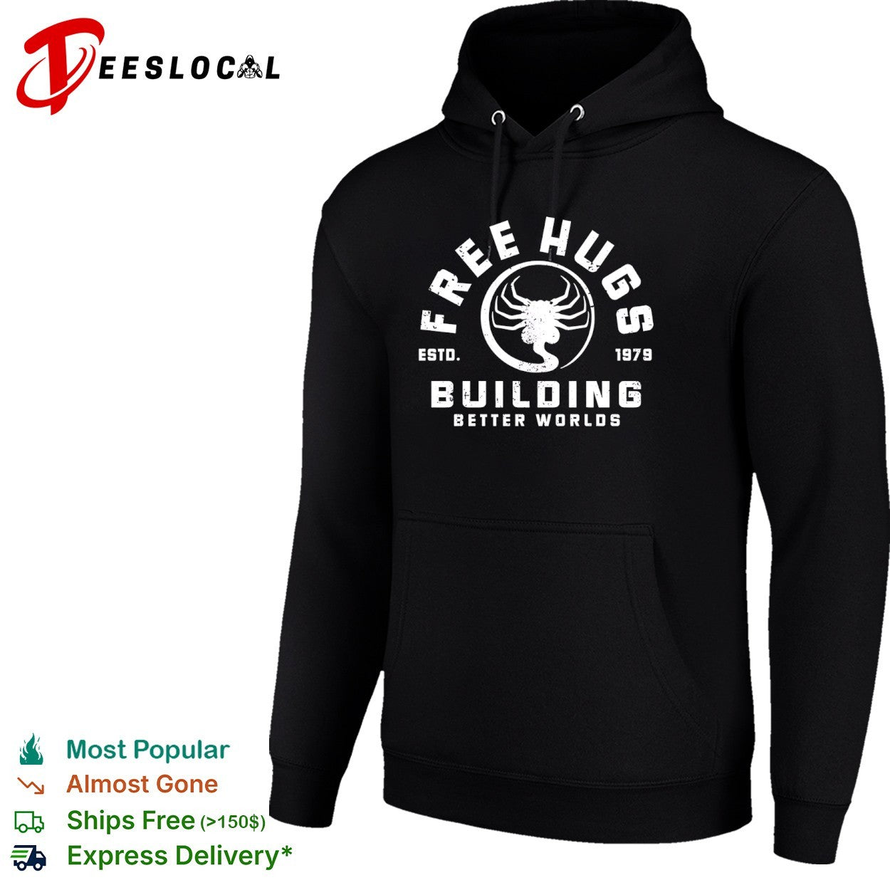Free Hugs Alien Facehugger Building Better Worlds 1979 shirt