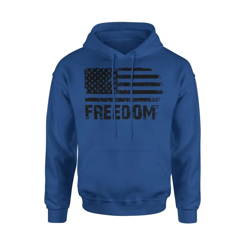 Freedom American Flag Patriotic Hoodie Sweatshirt Cotton Fabric T-Shirts | CiraTrend.com