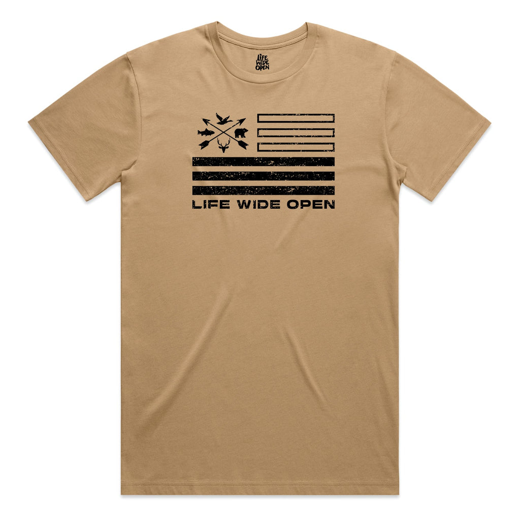 Freedom Outdoors Khaki Tee Hoodie, Sweatshirt | CiraTrend.com (Image 1)