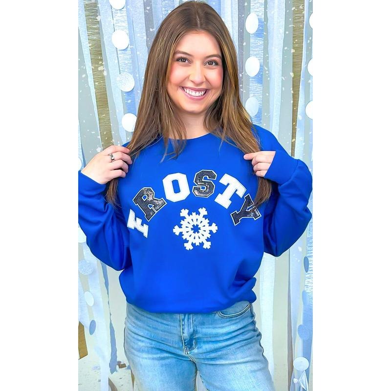 Frosty Sequin Christmas Graphic Sweatshirt T-Shirts, Hoodie | CiraTrend.com