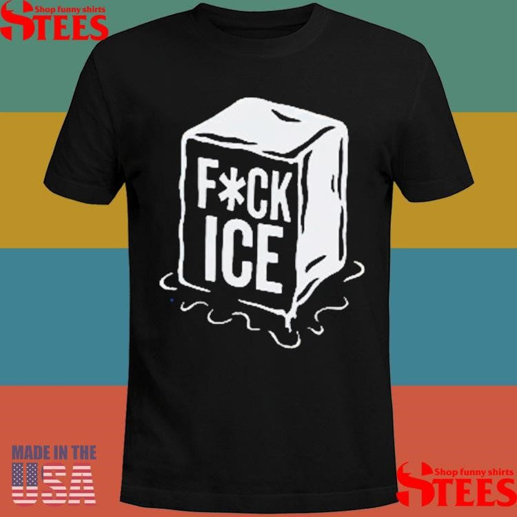 Fuck Ice Print Round Neck T-shirt