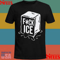 Fuck Ice Print Round Neck T-shirt