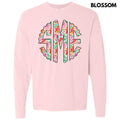 Fun Gingerbread Christmas Monogram Long Sleeve Comfort Colors T-Shirt 'NLB' Hoodie, Sweatshirt | CiraTrend.com