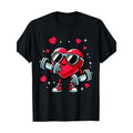 Fun Valentine's Day heart training with dumbbell workout 100% cotton T-shirt Made in USA Hoodie, Sweatshirt | CiraTrend.com