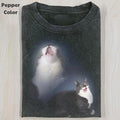 Funny Animal Vintage Graphic Tee, Cat Portrait Shriek T-Shirt, Animal Shirt, Unisex Meme Cringe Funny Shirt, Menswear...