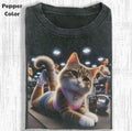 Funny Animal Vintage Graphic Tee, Female Cat Gym T-Shirt, Animal Shirt, Unisex Meme Cringe Funny Shirt, Menswear...