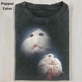 Funny Animal Vintage Graphic Tee, Hamster Pet Portrait T-Shirt, Animal Shirt, Unisex Meme Cringe Funny Shirt, Menswear...