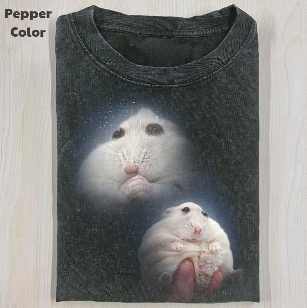 Funny Animal Vintage Graphic Tee, Hamster Pet Portrait T-Shirt, Animal Shirt, Unisex Meme Cringe Funny Shirt, Menswear...