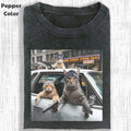 Funny Animal Vintage Graphic Tee, Outlaw Cat With Gun T-Shirt, Animal Shirt, Unisex Meme Cringe Funny Shirt, Menswear...