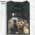 Funny Animal Vintage Graphic Tee, Wacky Cat Selfie T-Shirt, Animal Shirt, Unisex Meme Cringe Funny Shirt, Menswear...