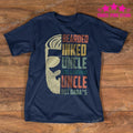 Funny Bearded Inked Uncle T-Shirt, Vintage Crazy Beard Tattooed Uncle Tee Gift, Long Beards Uncle Mustache, Dad Grandpa...