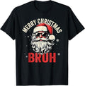 Funny Bruh Shirt, Merry Christmas Bruh Funny Santa Claus Groovy T-Shirt - Menswear Top Hoodie, Sweatshirt | CiraTrend.com