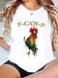 Funny Chicken Shirt, F-Caw-F T Shirt, Trendy Black Chicken Shirt Hoodie, Sweatshirt | CiraTrend.com