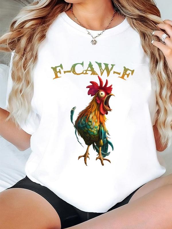 Funny Chicken Shirt, F-Caw-F T Shirt, Trendy Black Chicken Shirt Hoodie, Sweatshirt | CiraTrend.com
