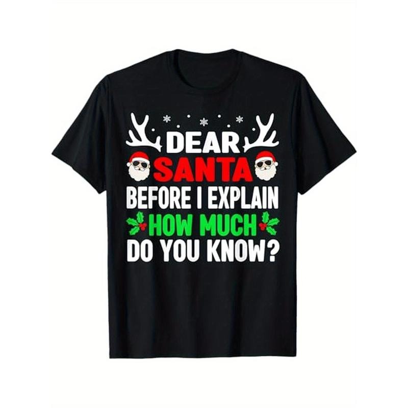Funny Christmas Adults Dear Santa I Can Explain T-Shirt, 100% Cotton, Halloween Thanksgiving Christmas Gift for Men Women...