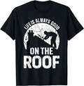 Funny Construction Work Shirts, Roofer Work Construction Working Funny Roofing Contractor T-Shirt Menswear Casual Cotton...