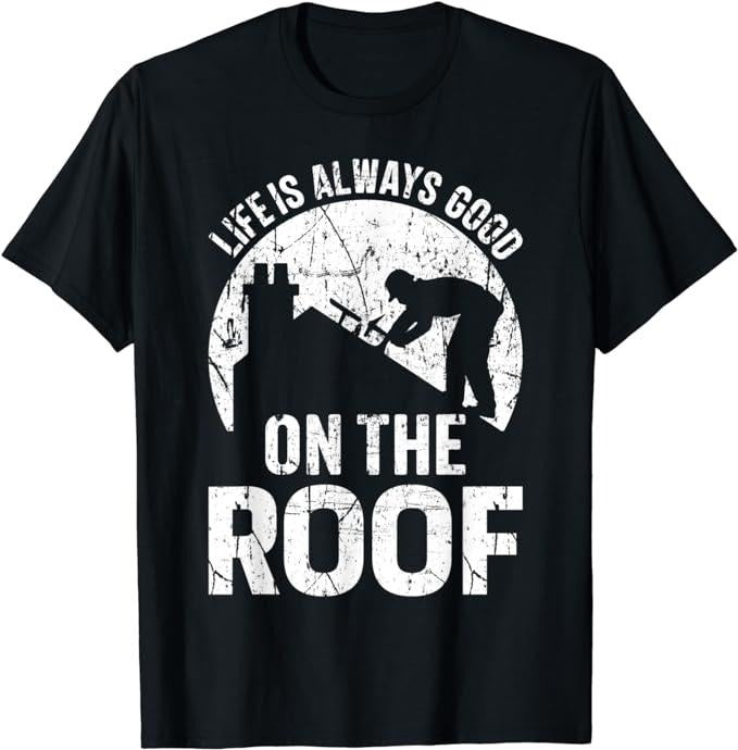 Funny Construction Work Shirts, Roofer Work Construction Working Funny Roofing Contractor T-Shirt Menswear Casual Cotton...