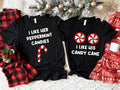 Funny Couples Christmas Shirts, I Like Her Peppermint Candies, I Like His Candy Cane Shirt, Wife Husband X-mas Party Tee,...