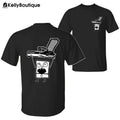 Funny Doodlebob Holding a Glock 2 Sided Graphic Printed Unisex Classic Cotton T-shirt Sweatshirt Hoodie | CiraTrend.com