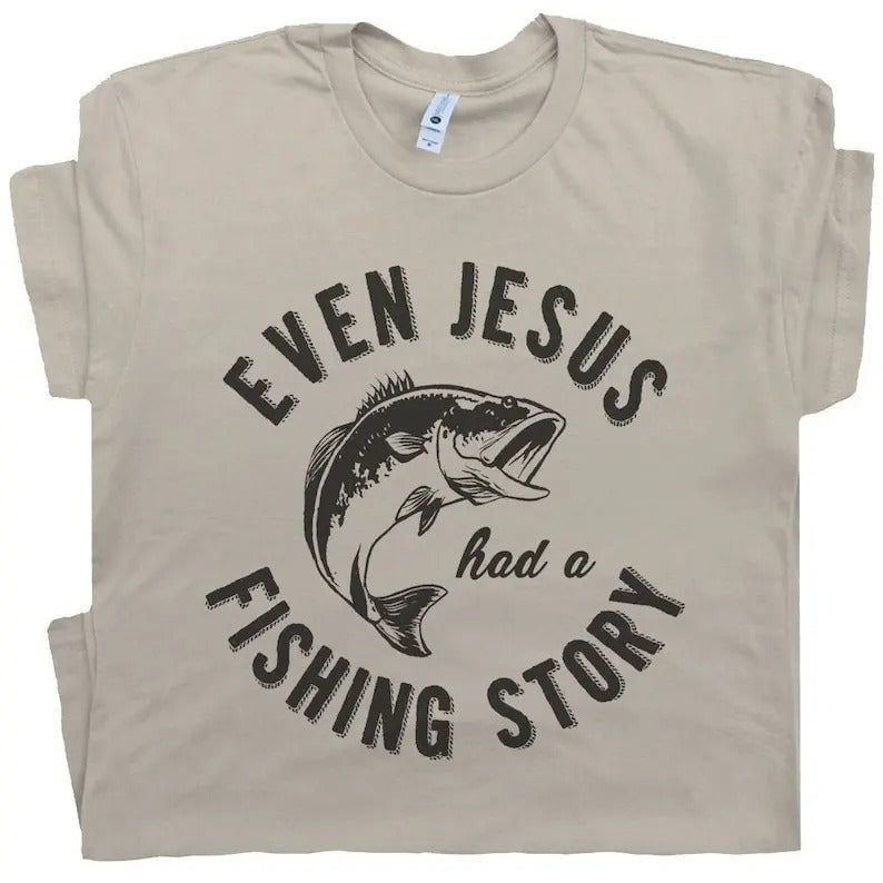 Funny Fishing T Shirt Gift For Cool Christian Fisherman Jesus Story Tee Shirts With Witty Saying Bible Verse Fly Fishing...