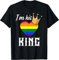 Funny Friend Shirts, Gift For Gay Best Friend, I'm His King - LGBTQ Rainbow Heart Gay Boyfriend T-Shirt Top Casual...