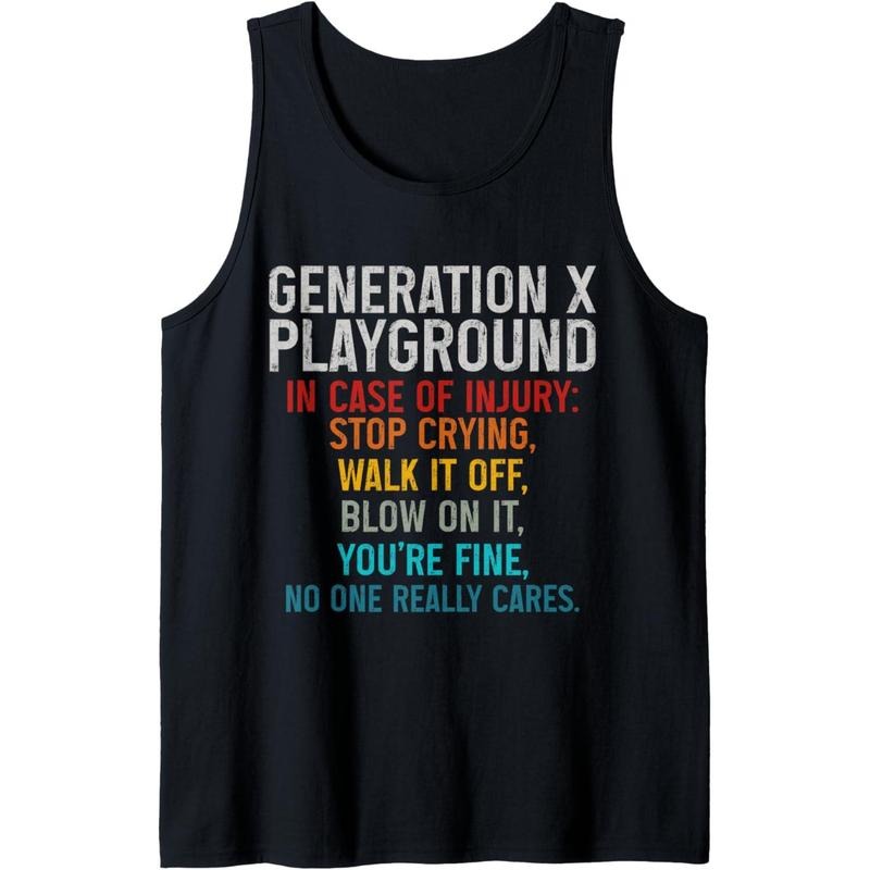 Funny Generation X Playground Retro 80's Gen X 40th Birthday Tank Top Made in USA T-Shirts, Hoodie, Sweatshirt