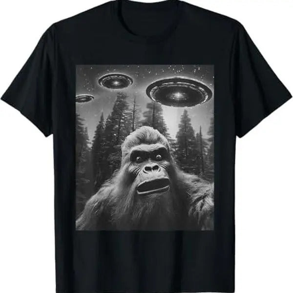 Funny Graphic Tee For Men Women Big.foot Sasquatch Alien UFO T-Shirt Hoodie, Sweatshirt | CiraTrend.com