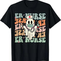 Funny Halloween Shirts For Men, Groovy Emergency Room Nurse Funny Halloween Costume ER Nurse T-Shirt Menswear