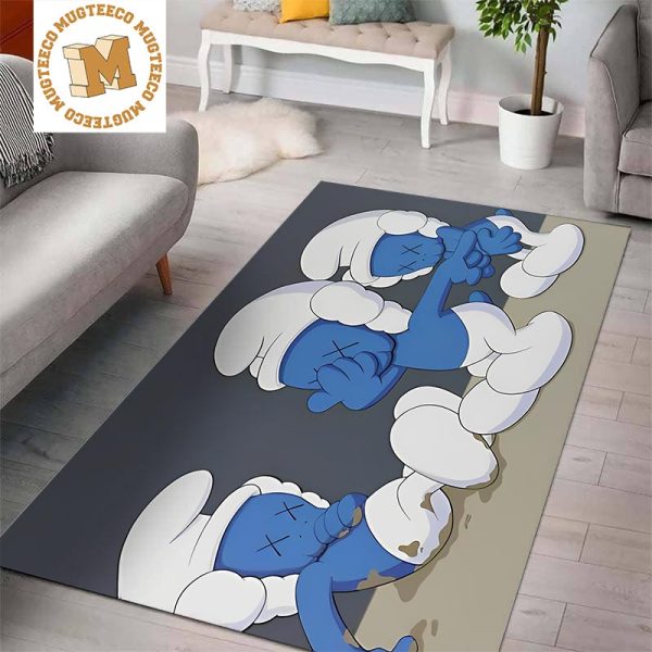 Funny Kaws The Smurf Cartoon Rug Carpet Home Decor