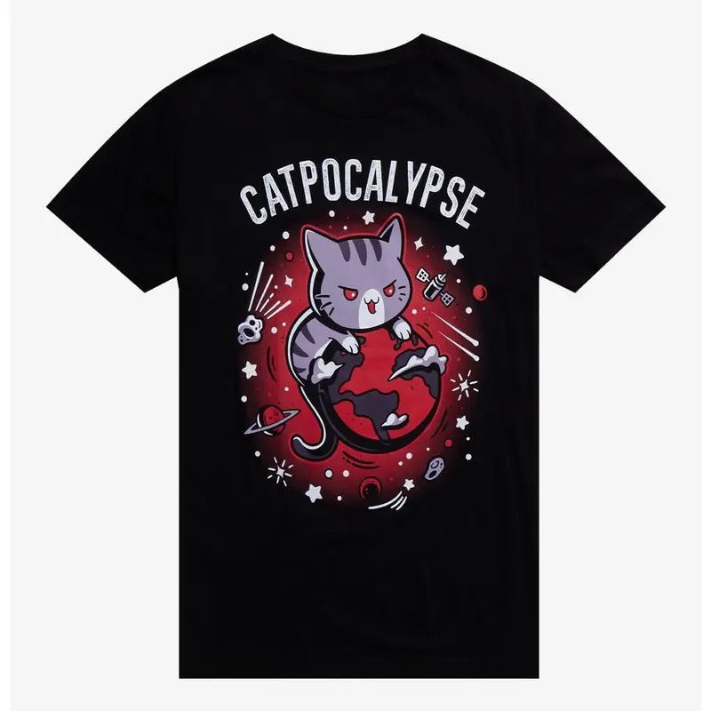 Funny Meme Shirt, Catpocalypse Gift Unisex T-Shirt Casual Fabric Hoodie, Sweatshirt | CiraTrend.com