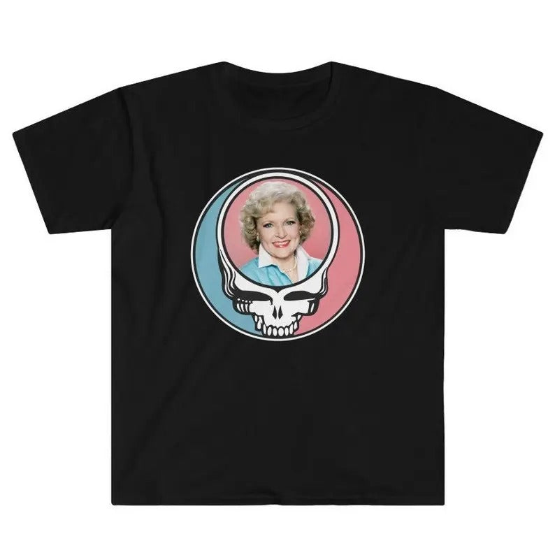 Funny Meme Shirt, Grateful for Betty White Dead Head Hippie Golden Girls Tee, Gift Unisex T-Shirt Hoodie, Sweatshirt