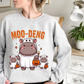 Funny Moo Deng Halloween shirt , I Love Moo Deng Boo Halloween T shirt Spooky I heart you Shirt Cotton Polyester...