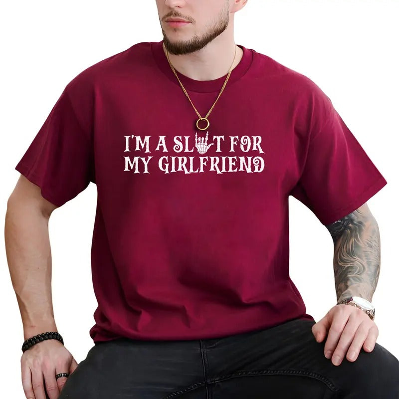 Funny My Girlfriend 2-Sided Shirt, Joke Shirt, Funny Girlfriend Gift for Boyfriend, Humor Saying Graphic Tee, Girlfriend...