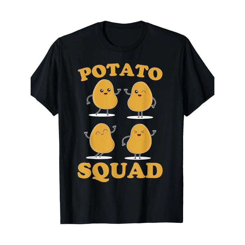 Funny Potato Team Graphic Tee for Youngsters - 100% Cotton, Short Sleeve, Crew Neck
