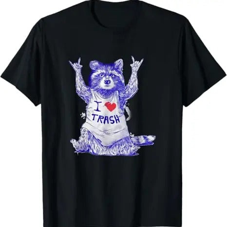 Funny Raccoon Shirt, Racoon Wearing Shirt I Love Trash Funny Raccoon Wild Animal T-Shirt For Men
