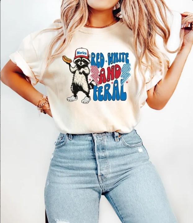 Funny Racoon Tshirt, Retro 4th of July 90s Graphic Tee Hoodie, Sweatshirt | CiraTrend.com