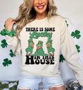 Funny St Patrick's There Is Some Lucky In This House St Patrick's Day Retro Sweatshirt - Cotton, Womenswear, Light Solid...