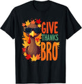 Funny Thanksgiving Shirts, Give Thanks Bro Cute Turkey Toddler Thankful Thanksgiving T-Shirt
