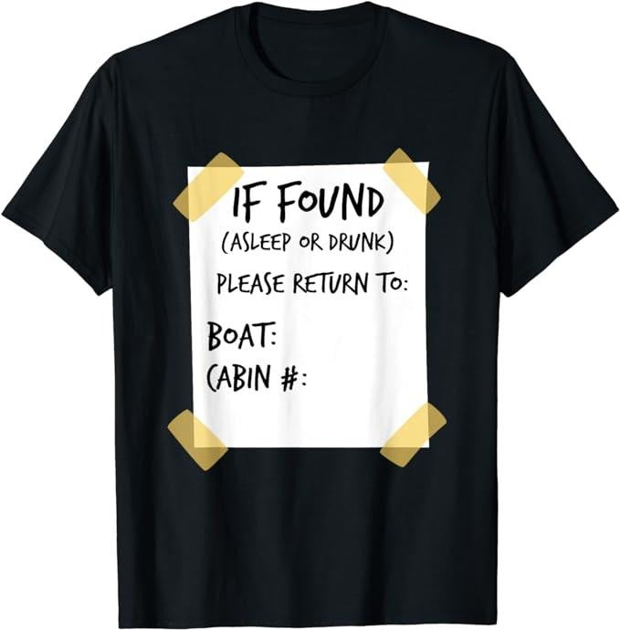 Funny Vacation Shirt, If Found Asleep or Drunk Funny Cruise T-Shirt Menswear Casual Cotton Hoodie, Sweatshirt | CiraTrend.com
