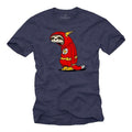 Funny men's T-shirt with print, flash sloth, blue, cool nerd gift for him - large sizes, round neck, S