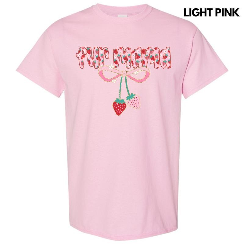 Fur Mama Strawberry Coquette Gildan Short Sleeve T-Shirt 'NLB' Hoodie, Sweatshirt | CiraTrend.com