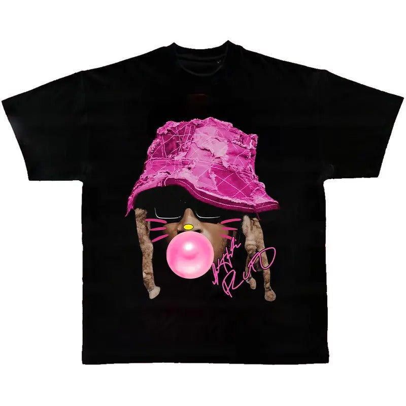 Futureee Pink Kitty Bubble Gum Big Face Rap Tee - Stylish and Fun Design Hoodie, Sweatshirt | CiraTrend.com