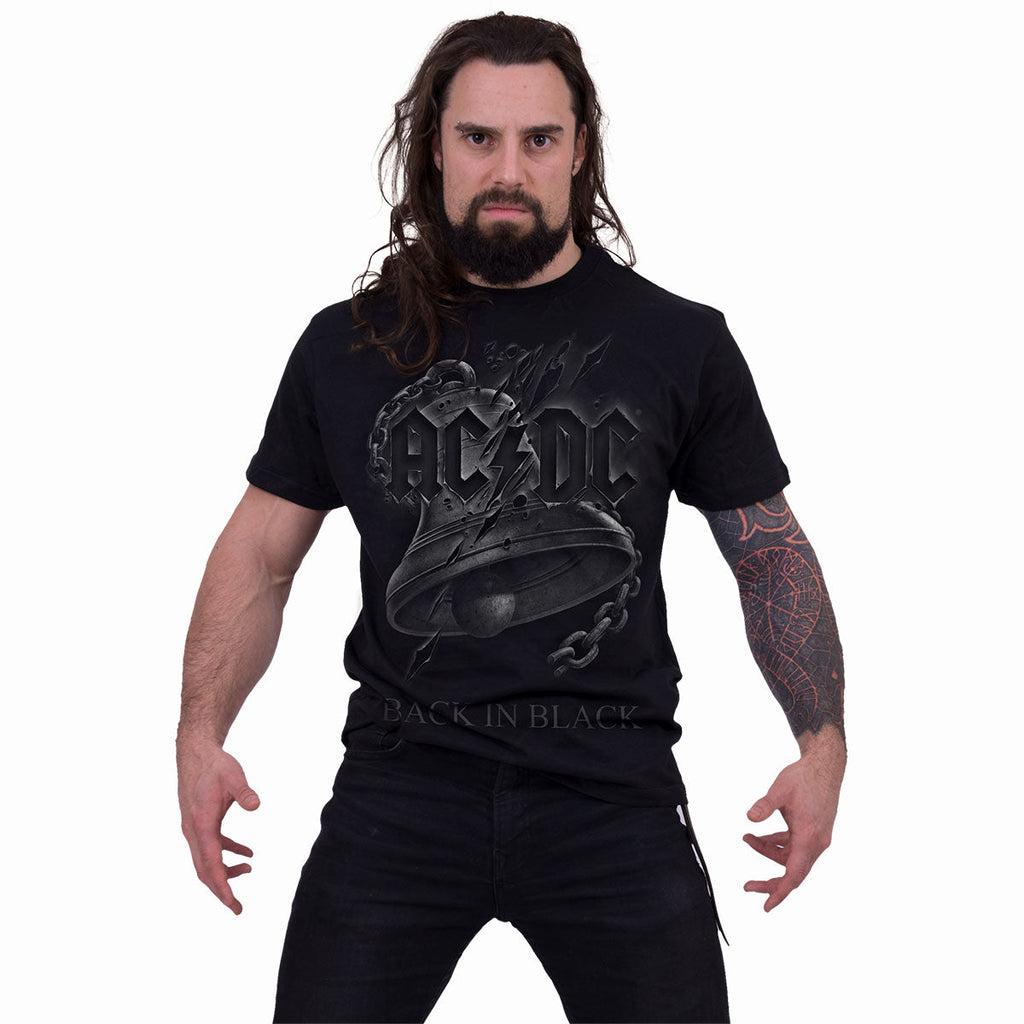 AC/DC - BACK IN BLACK TORN - Front Print T-Shirt Black Hoodie, Sweatshirt | CiraTrend.com (Image 2)