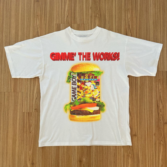 RETRO GAMEBOY 'BURGER' WHITE T-SHIRT