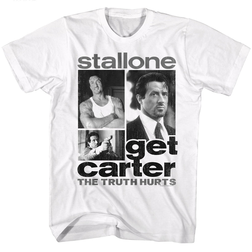 Get Carter Mens S/S T-Shirt - Get Collage - Solid White Hoodie, Sweatshirt | CiraTrend.com